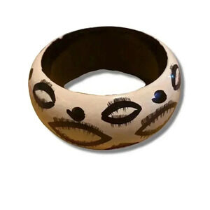 Vintage 90s White Black Bubble Statement Bracelet